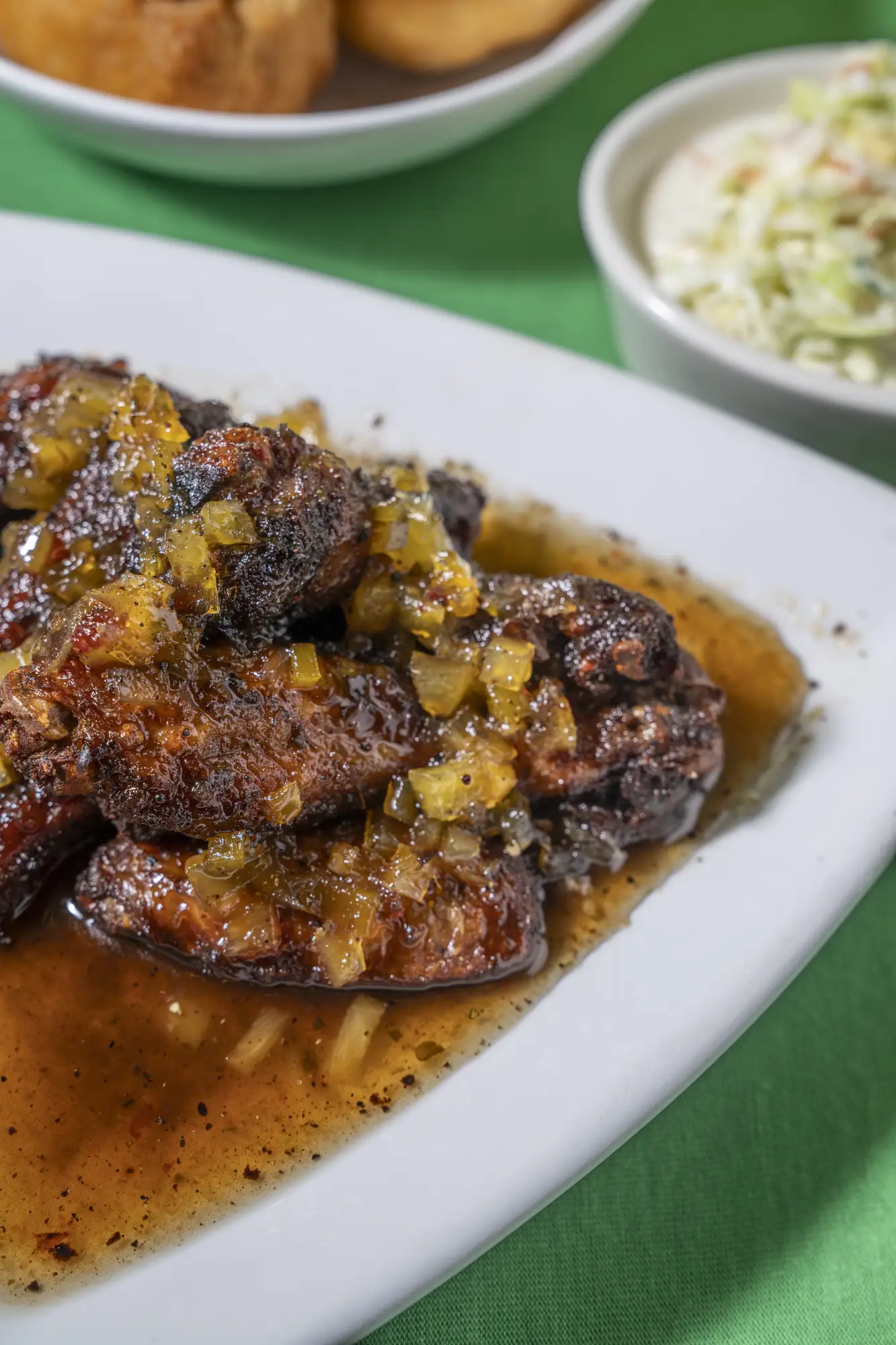 Pineapple-glazed jerk chicken